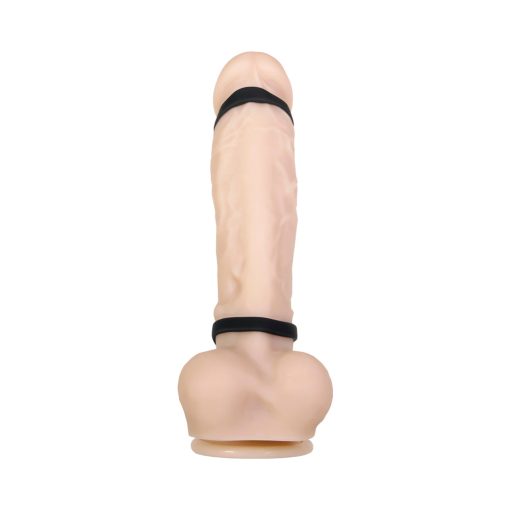 Gender X Rocketeer Rechargeable Triple-Ring Vibrating Silicone Penis Sheath Black - Image 9