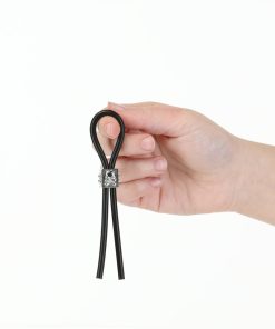 Lux Active Tether Adjustable Cock Tie Silicone Black Lasso/Bolo