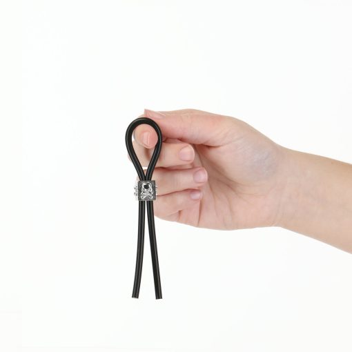 Lux Active Tether Adjustable Cock Tie Silicone Black  Lasso/Bolo - Image 5