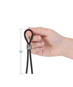 Lux Active Tether Adjustable Cock Tie Silicone Black Lasso/Bolo