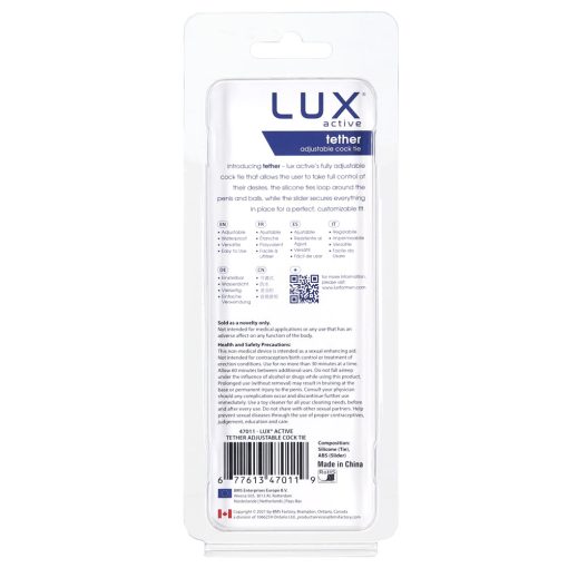 Lux Active Tether Adjustable Cock Tie Silicone Black  Lasso/Bolo - Image 8