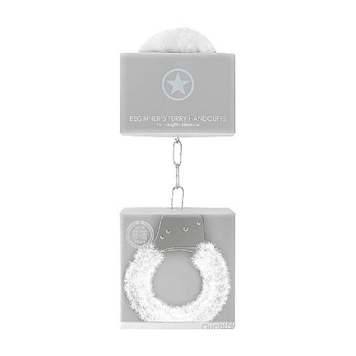 Ouch! Beginner'S Furry Handcuffs With Quick-Release White