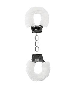 Ouch! Beginner'S Furry Handcuffs With Quick-Release White