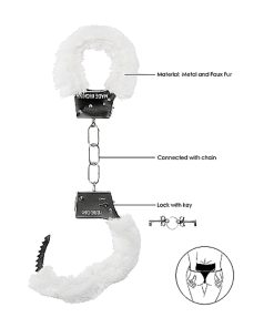 Ouch! Beginner'S Furry Handcuffs With Quick-Release White