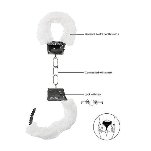 Ouch! Beginner'S Furry Handcuffs With Quick-Release White - Image 5