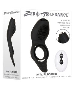 Zero Tolerance Mr. Flicker Remote-Controlled Flicking Tongue Vibrating Cockring Black