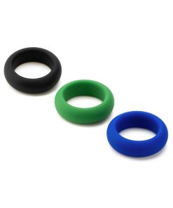 Je Joue Silicone Cock Ring 3-Piece Set Black/Green/Blue