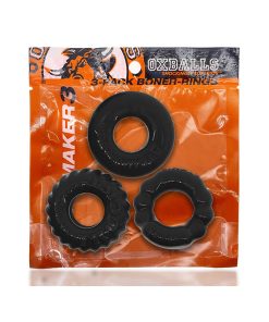 Oxballs Bonemaker 3-Pack Boner Cockring Kit Flextpr Black