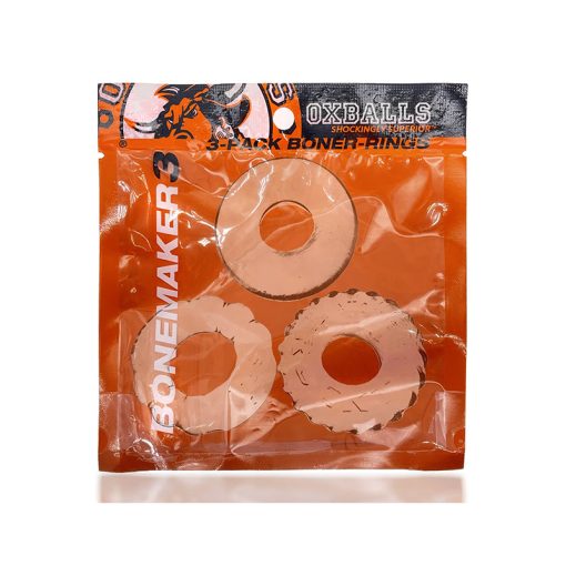 Oxballs Bonemaker 3-Pack Boner Cockring Kit Flextpr Clear