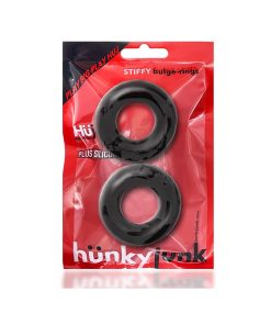 Oxballs Stiffy 2-Pack Bulge Cockrings Silicone Tpr Tar Ice