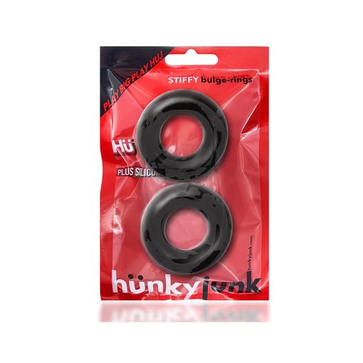 Oxballs Stiffy 2-Pack Bulge Cockrings Silicone Tpr Tar Ice