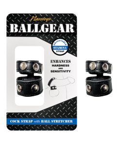 Ballgear Cock Strap With Ball Stretcher Black