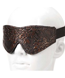 Blindfold Brown Pu Floral Print With Faux Fur Lining