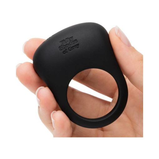 Fifty Shades Of Grey Sensation Rechargeable Silicone Vibrating Love Ring Black
