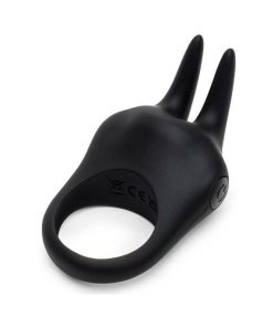 Fifty Shades Sensation Rechargeable Rabbit Love Ring Black