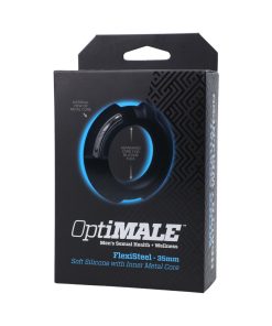 Optimale Flexisteel Silicone, Metal Core Cock Ring 35 Mm Black