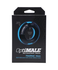 Optimale Flexisteel Silicone, Metal Core Cock Ring 35 Mm Black
