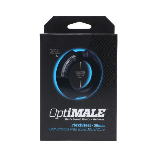 Optimale Flexisteel Silicone, Metal Core Cock Ring 35 Mm Black - Image 7