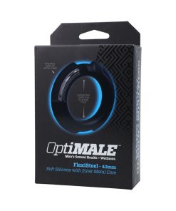 Optimale Flexisteel Silicone, Metal Core Cock Ring 43 Mm Black