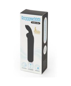Happy Rabbit Rechargeable Silicone Bullet Vibrator With Ears Black