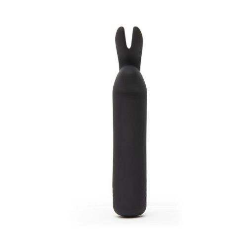 Happy Rabbit Rechargeable Silicone Bullet Vibrator With Ears Black - Image 3