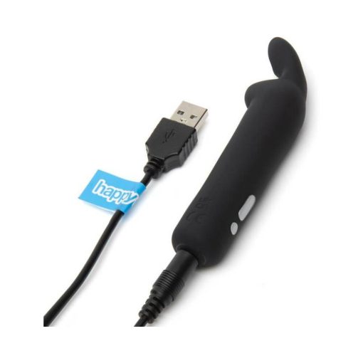 Happy Rabbit Rechargeable Silicone Bullet Vibrator With Ears Black - Image 4