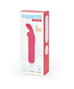 Happy Rabbit Rechargeable Silicone Bullet Vibrator With Ears Pink