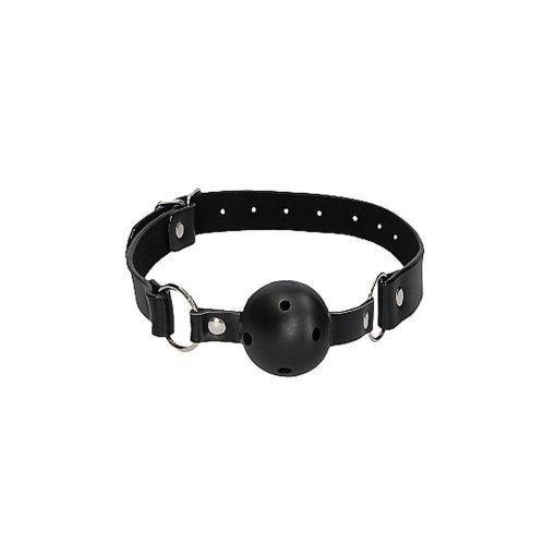 Ouch! Black & White Breathable Ball Gag With Nipple Clamps Black - Image 4