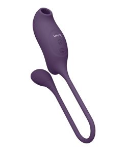 Vive Quino Rechargeable Air Wave & Vibrating Silicone Egg Vibrator Purple