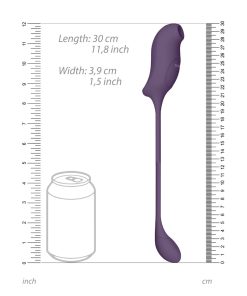 Vive Quino Rechargeable Air Wave & Vibrating Silicone Egg Vibrator Purple