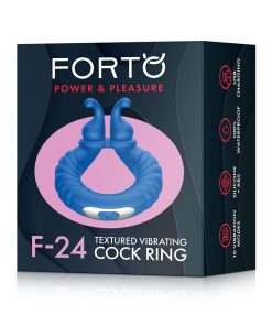Forto F-24 Rechargeable Silicone Textured Vibrating Cockring Black