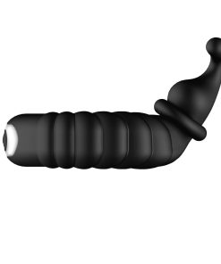 Forto F-24 Rechargeable Silicone Textured Vibrating Cockring Black
