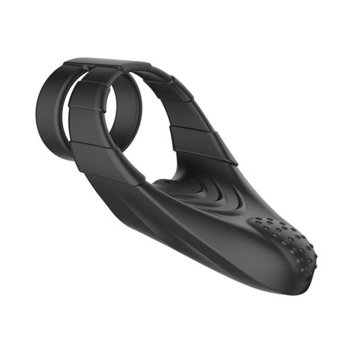 Forto F-48 Rechargeable Silicone Perineum Vibrating Double Cockring Black - Image 2