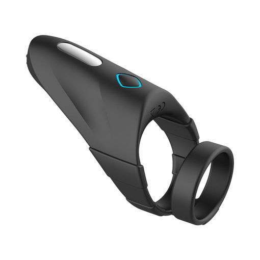 Forto F-48 Rechargeable Silicone Perineum Vibrating Double Cockring Black - Image 4
