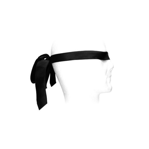 Ouch! Black & White Satin Bondage Tie Black - Image 5