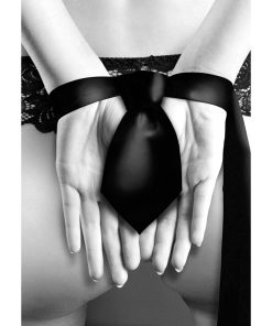 Ouch! Black & White Satin Bondage Tie Black