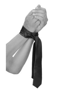 Ouch! Black & White Satin Bondage Tie Black