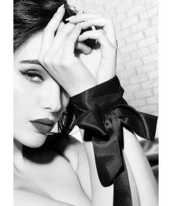 Ouch! Black & White Bondage Silky Ribbon Black