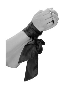Ouch! Black & White Bondage Silky Ribbon Black