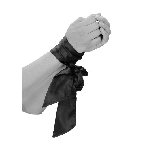 Ouch! Black & White Bondage Silky Ribbon Black - Image 6
