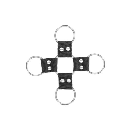 Ouch! Black & White Velcro Hogtie With Hand & Ankle Cuffs Black - Image 8