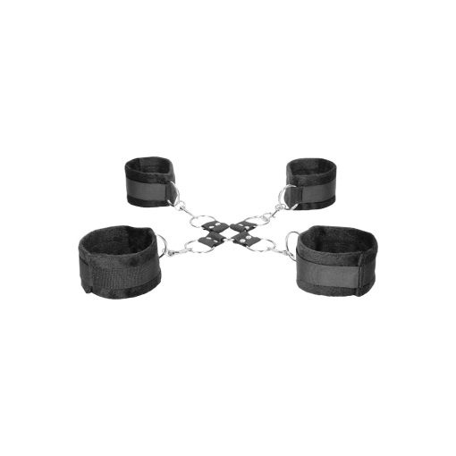 Ouch! Black & White Velcro Hogtie With Hand & Ankle Cuffs Black - Image 12