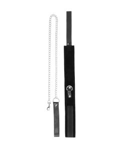 Ouch! Black & White Adjustable Velcro Collar With Leash & Wrist Cuffs Black