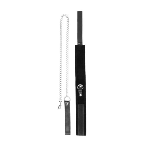 Ouch! Black & White Adjustable Velcro Collar With Leash & Wrist Cuffs Black - Image 4
