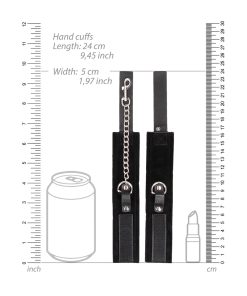Ouch! Black & White Adjustable Velcro Collar With Leash & Wrist Cuffs Black