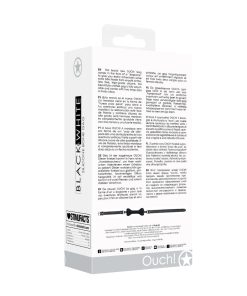 Ouch! Black & White Silicone Bone Gag With Adjustable Bonded Leather Straps Black