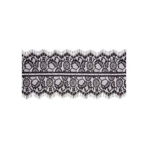Ouch! Black & White Lace Mask With Elastic Straps Blindfold Black - Image 2