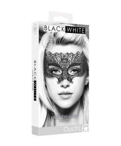 Ouch! Black & White Princess Lace Eye Mask Black