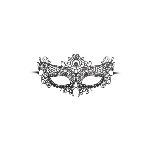 Ouch! Black & White Queen Lace Eye Mask Black - Image 2