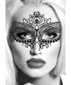Ouch! Black & White Queen Lace Eye Mask Black